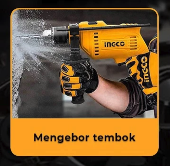Untuk kebutuhan mengebor beton atau tembok, utamakan bor listrik yang dilengkapi impact drill