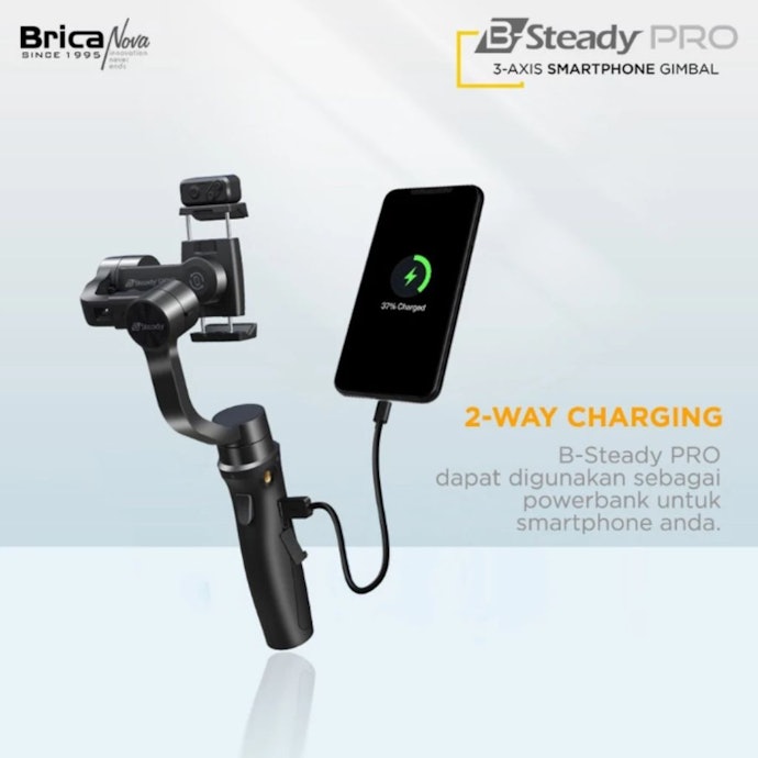 Utamakan stabilizer dengan baterai 2.500 mAh ke atas atau durasi pemakaian 8-12 jam