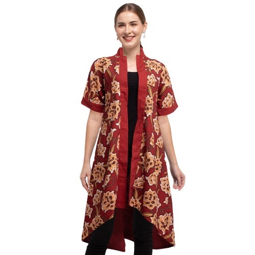 Carilah model outer batik dengan model tanpa lengan dan cardigan untuk tampil stylish kekinian