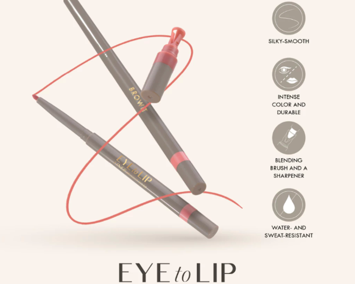 Agar lebih praktis, cek produk lip liner 2in1 dengan eyeliner
