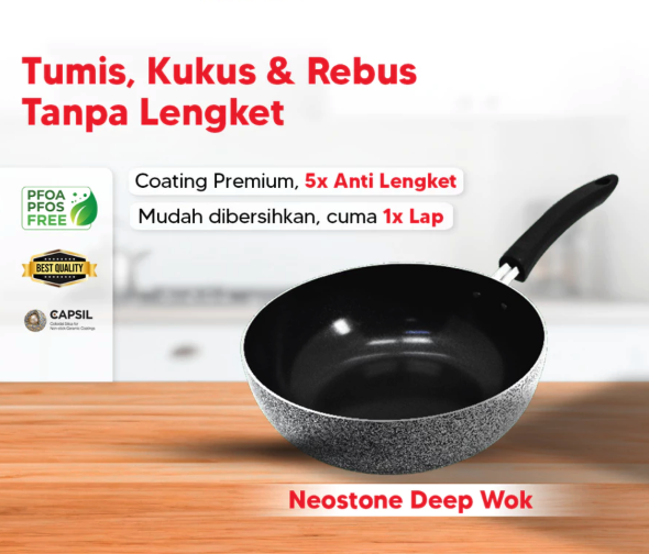 Jika mencari yang lebih praktis, utamakan wok pan antilengket dari teflon, granit, marble, atau keramik