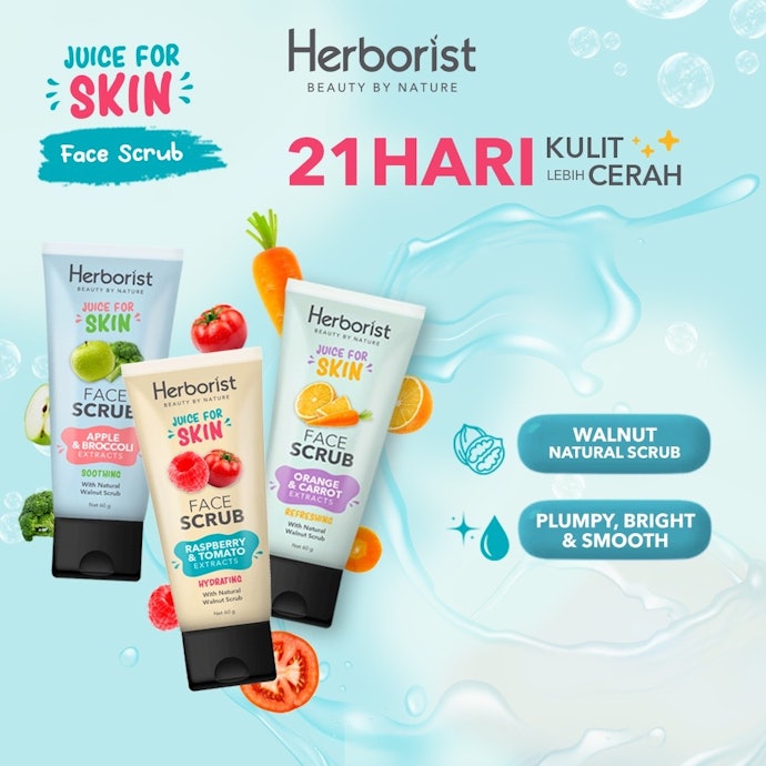 Utamakan face scrub dengan butiran alami jika kulit Anda normal (tidak sensitif)