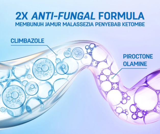 Pastikan shampo untuk ketombe mengandung antijamur: Zinc pyrithione, piroctone olamine, atau climbazole