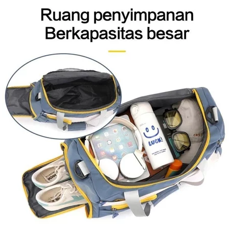 Jika sering membawa sepatu atau laptop, cek shoe compartment, laptop sleeve, dan jenis opening