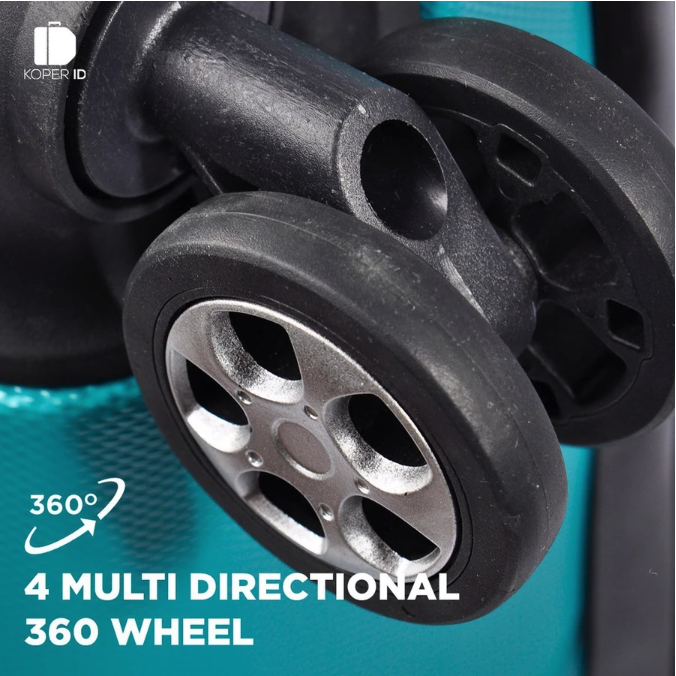Apabila sering melewati area ramai, utamakan koper mini dengan 4 roda putar 360° agar mudah dimanuver