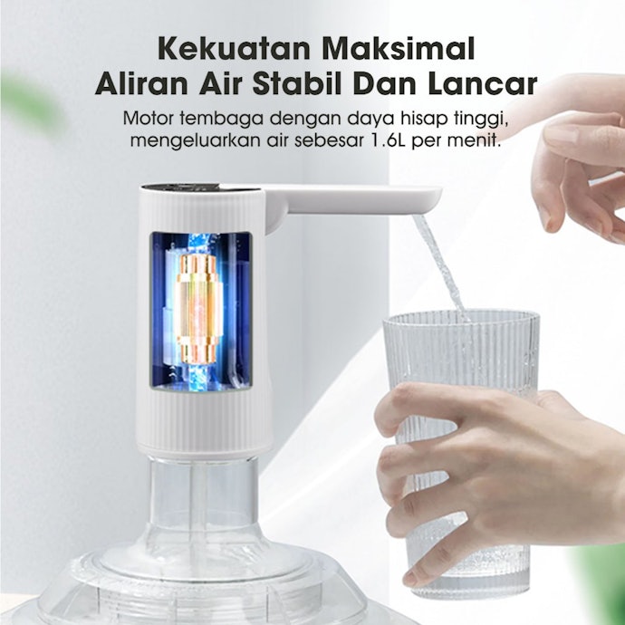 Jika digunakan banyak orang, cari pompa galon elektrik dengan mode turbo atau double pump