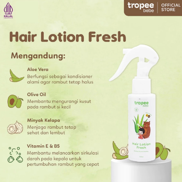 Jika Anda ingin melebatkan rambut bayi, carilah produk dengan kandungan bahan pelembap alami, seperti Aloe vera, seledri, dan minyak kemiri