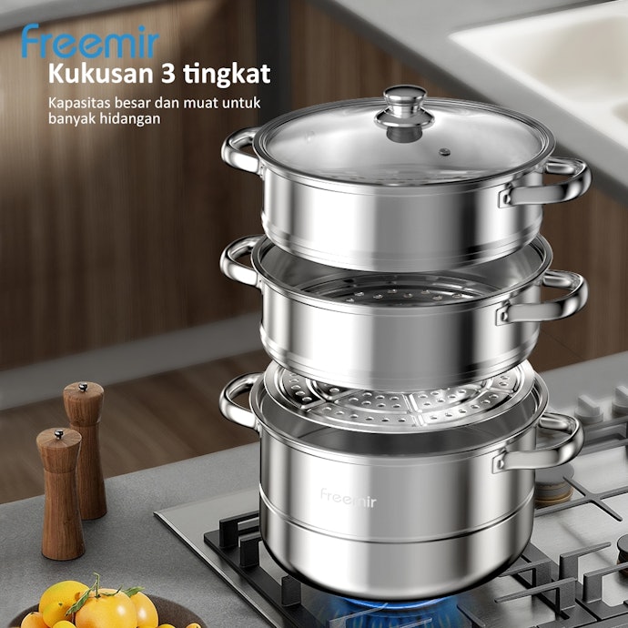 Jika ingin mengukus berbagai jenis masakan sekaligus, pertimbangkan panci kukus 2 susun