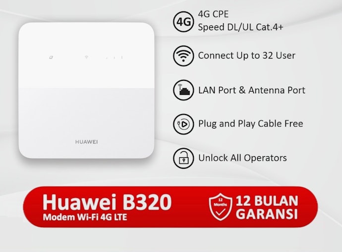 Untuk dipasang di rumah, pertimbangkan modem Huawei tipe hybrid seperti Huawei B320