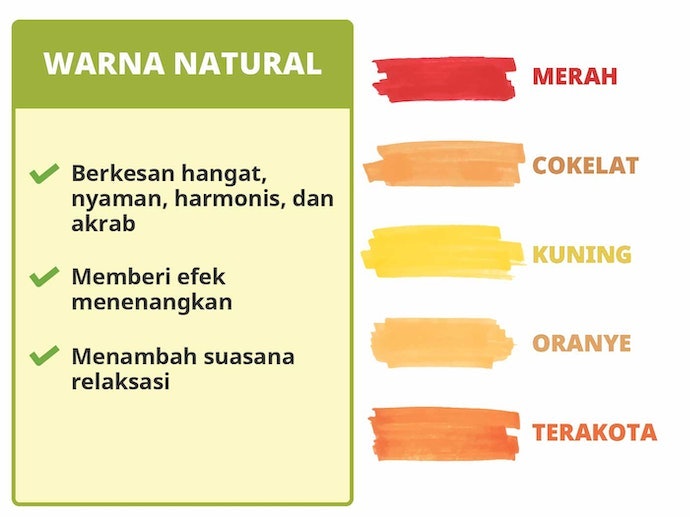 Warna natural, untuk hadirkan suasana hangat