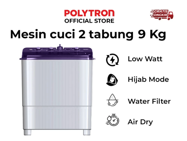 Untuk mesin cuci Polytron 2 tabung, siapkan dana sekitar Rp1 jutaan