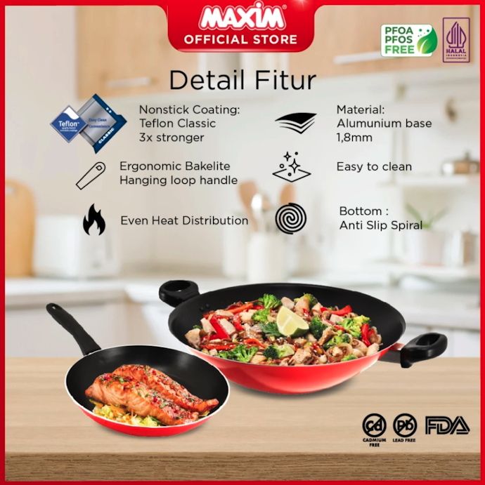 Utamakan wajan teflon yang memiliki label bebas PFOA