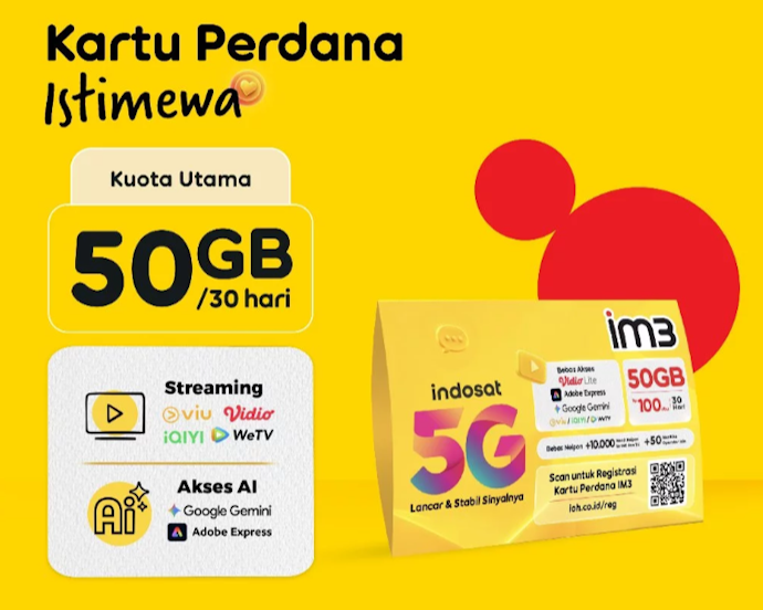 Untuk kuota lebih besar atau agar tidak khawatir kehabisan di tengah bulan, utamakan paket internet bulanan by.U, XL, atau Indosat IM3