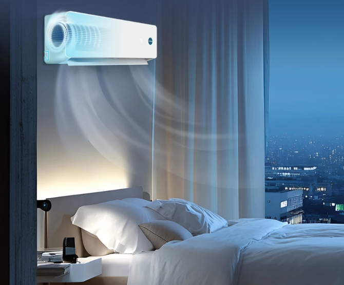 Pilih AC 1/2 PK atau 3/4 PK berdasarkan luas kamar: panjang x lebar x 500 BTU/h