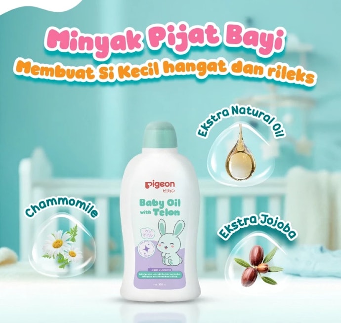 Pertimbangkan baby oil dengan kandungan minyak seperti sunflower oil, coconut oil atau chamomile oil