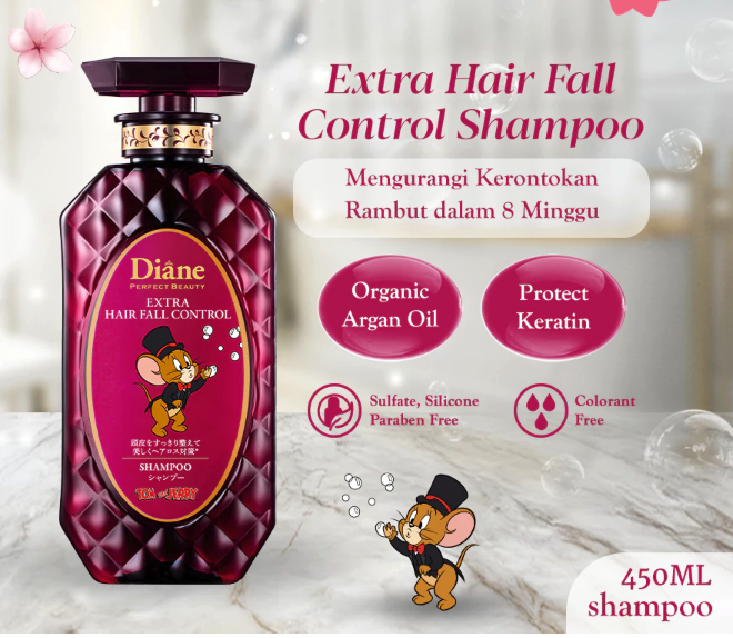Untuk rambut rontok dan ketombe: Utamakan shampoo Diane Extra Hair Fall Control