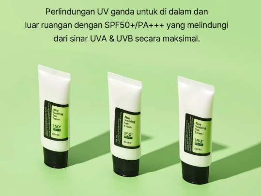 Pastikan Anda memilih sunscreen minimal SPF 30 PA+++ agar kulit terlindungi dengan optimal
