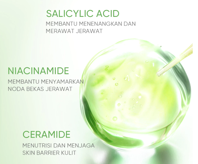 Jika jerawat sedang meradang, pastikan terdapat kandungan antiinflamasi dan pelembab yang sesuai untuk kulit sensitif