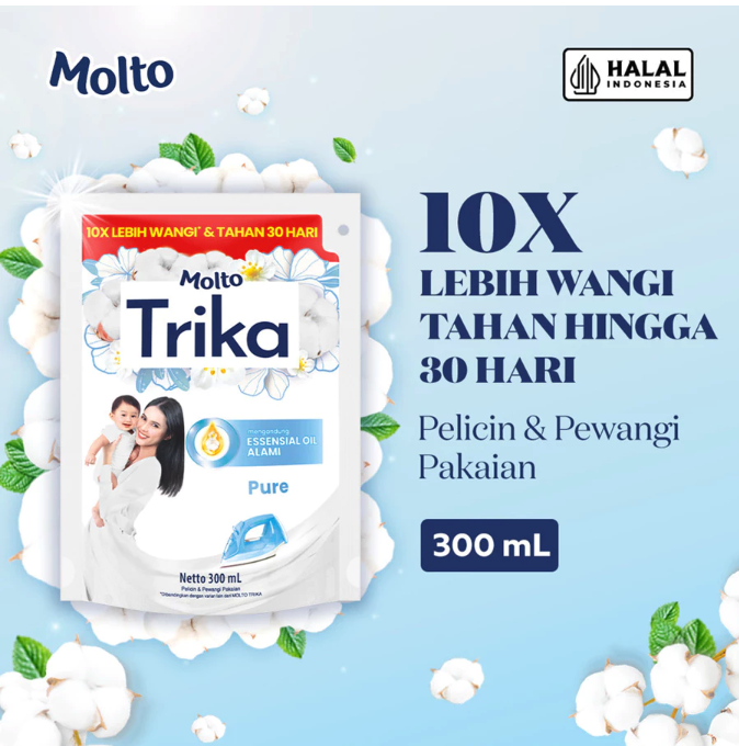 Untuk wangi yang tahan lama, pilih merek Molto Trika, Kispray, Prokleen Fabric Spray, atau Freshleen