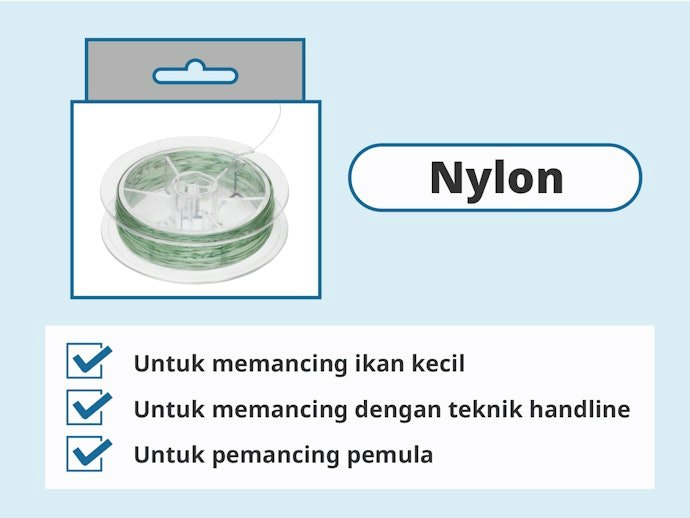 Untuk memancing ikan-ikan kecil di kolam, pertimbangkan senar nilon