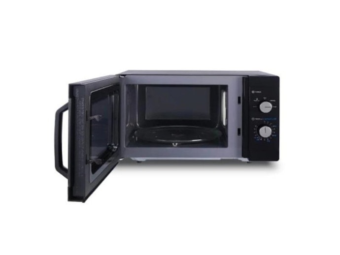 Perhatikan kapasitas microwave Sharp; Untuk keluarga besar (4-5 orang), pilih kapasitas di atas 25 liter