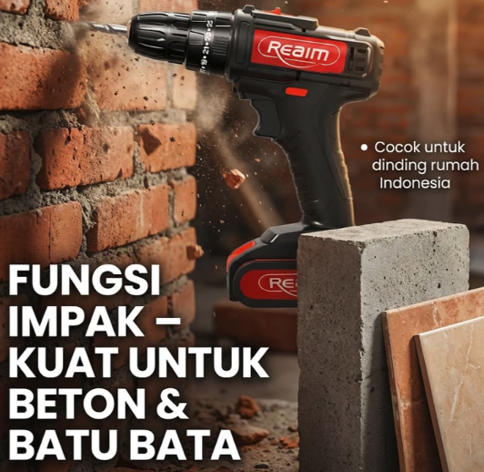 Untuk melubangi tembok atau beton, utamakan bor cordless dengan fitur impact drill