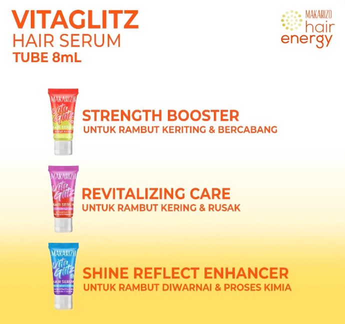 Jika kerap beraktivitas outdoor atau men-styling rambut, tambahan Vitaglitz Hair Serum ke dalam perawatan rambut Anda