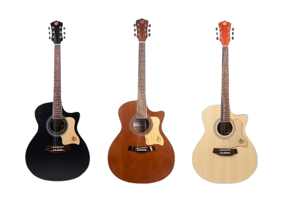 Untuk pemula, pertimbangkan gitar akustik merk lokal seperti Jr. Sanjaya, Artisan, Lesley, atau Mandalika