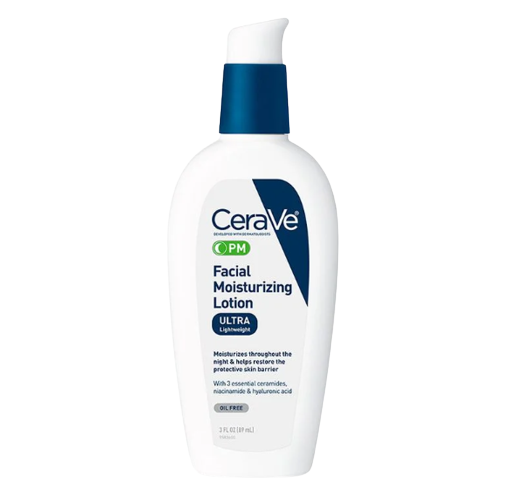 Untuk jenis kulit berminyak, pilih CeraVe Moisturizing Lotion dan PM Facial Moisturizing Lotion yang teksturnya lebih ringan