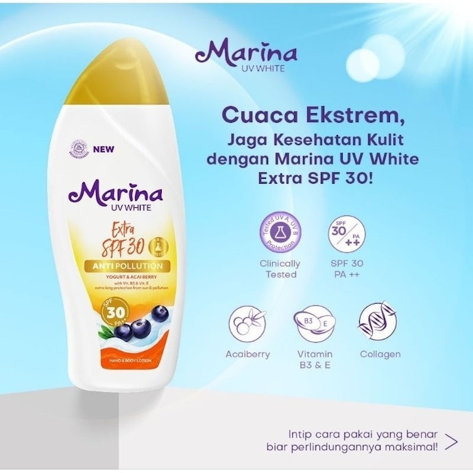 Untuk penggunaan siang hari, pastikan body lotion minimal dilengkapi broad spectrum