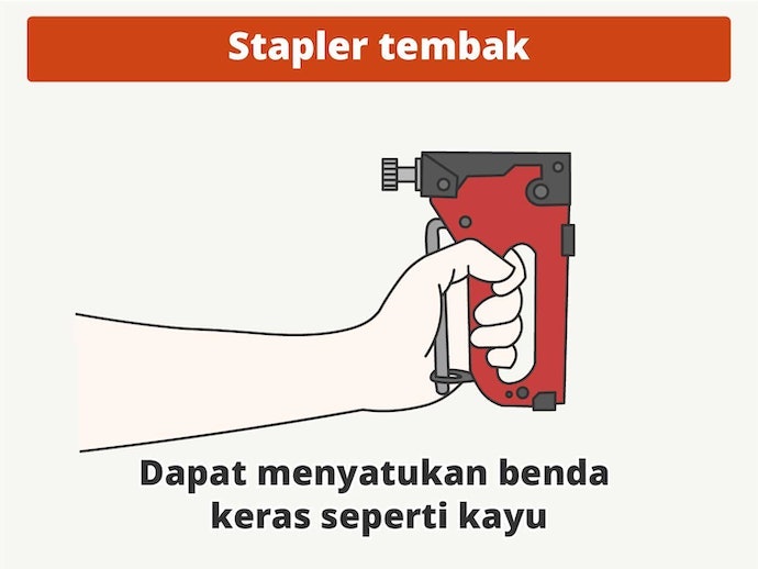 Gunakan stapler tembak untuk menyatukan benda keras, seperti kayu