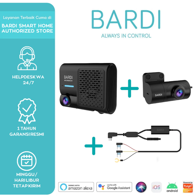 Jika ingin pemasangan rapi tanpa kabel terlihat, pertimbangkan dashcam dengan hardwire kit