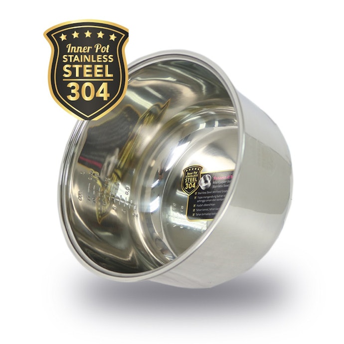 Utamakan yang inner pot-nya terbuat dari stainless steel 304