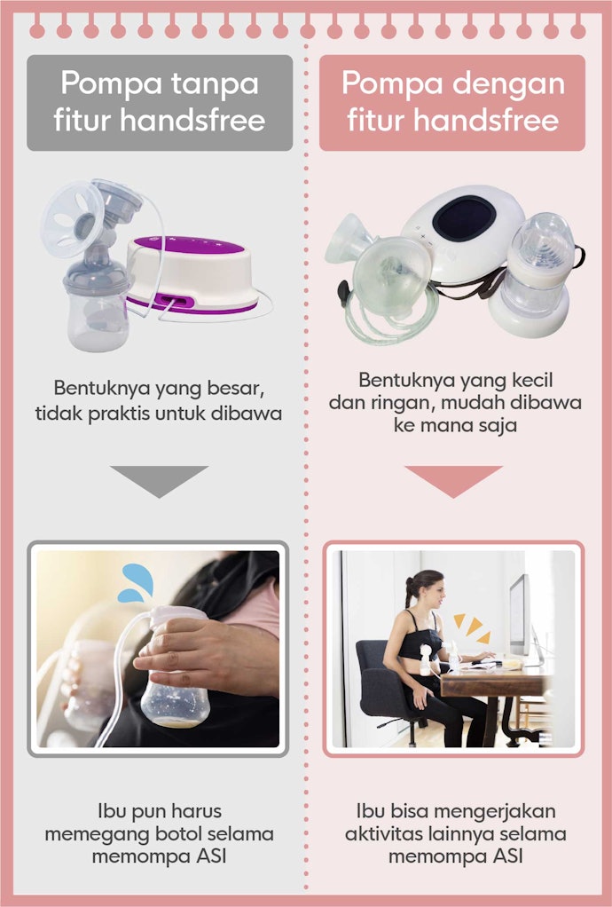 Utamakan pompa ASI handsfree agar bisa pumping sambil tetap beraktivitas