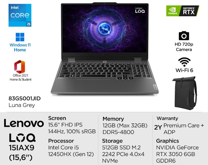 Untuk kebutuhan gaming dan editing video, utamakan prosesor Core i5 seri H dengan GPU dedicated
