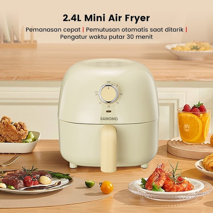 Sesuaikan kapasitas atau ukuran air fryer dengan jumlah pengguna, idealnya 1-2 liter untuk 1-2 orang
