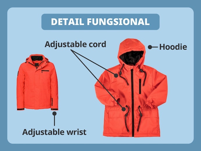 Pastikan jaket parka memiliki fitur adjustable cord dan adjustable wrist untuk mencegah air dan angin masuk