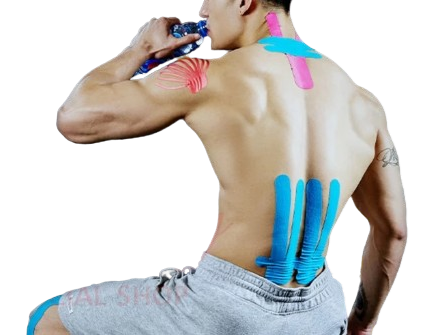 Silakan gunakan juga kinesio tape elastis untuk mendukung otot tangan, kaki, punggung, dan lain-lain