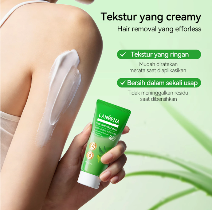 Utamakan krim penghilang bulu yang mengandung banyak pelembap, seperti Aloe vera, gliserin, dan bisabolol