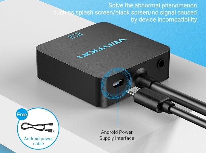 Periksa power port USB untuk memastikan suplai daya tambahan di converter tetap stabil