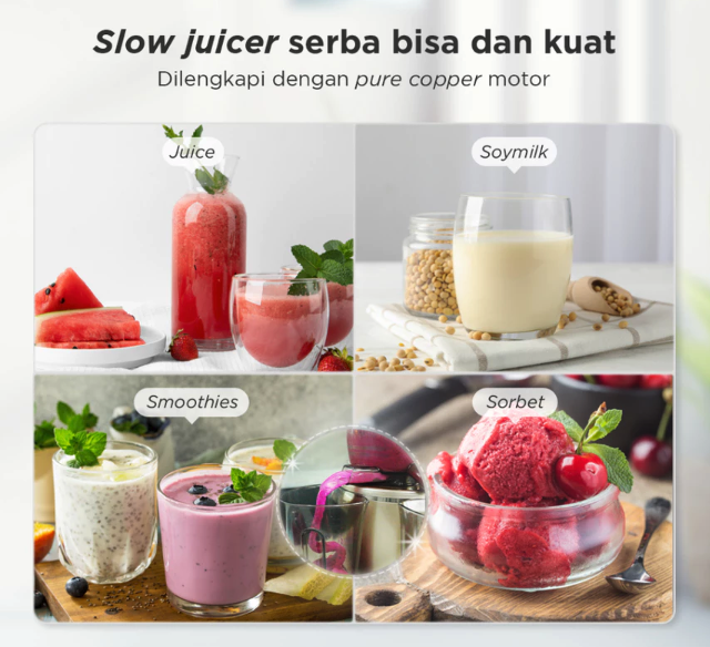Ingin membuat olahan selain jus, seperti plant-based milk, bumbu, atau sorbet? Pilih yang dilengkapi berbagai strainer