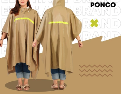 Jika Anda mencari jas hujan ponco yang bisa melindungi tas ransel, cari produk dari Elephant Brand dan aXaz