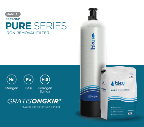 Jika air sumur kuning, bau besi, atau berkapur, utamakan tabung FRP dengan media manganese, karbon aktif, dan resin softener