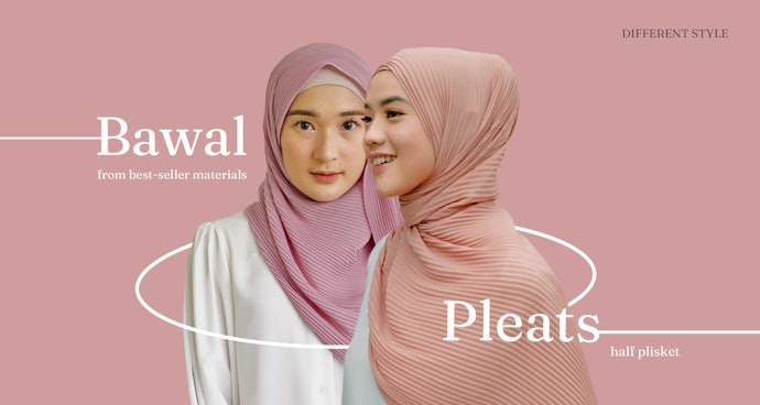 Pertimbangkan pashmina full plisket atau half plisket polos untuk tampilan kekinian