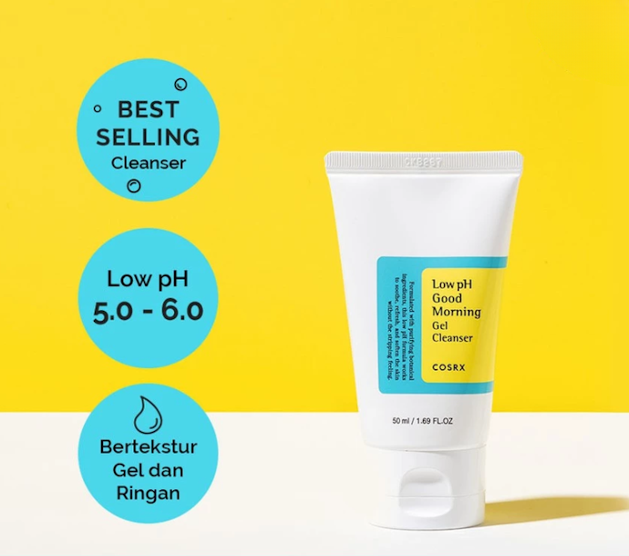 Prioritiaskan facial wash dengan kisaran pH 4,7 - 5,7 atau klaim 'low pH'