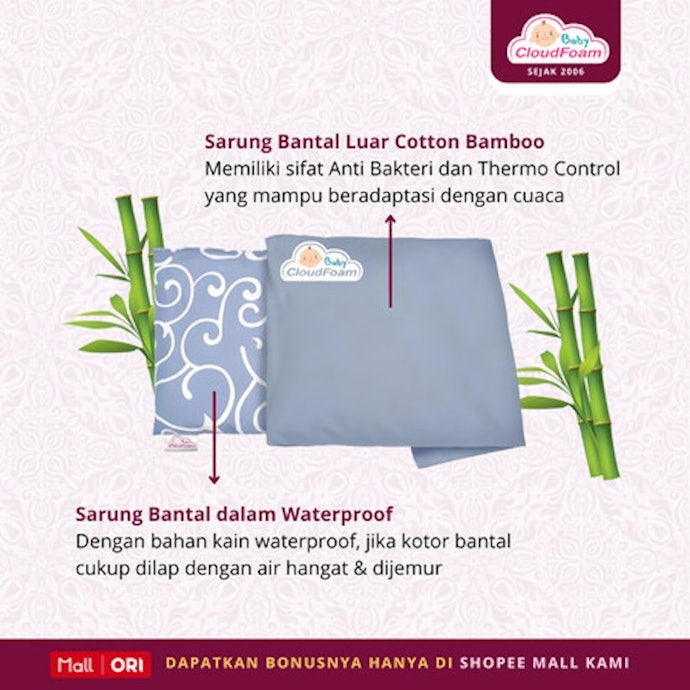 Perhatikan juga sarung bantalnya, temukan bahan katun atau serat bambu yang lembut