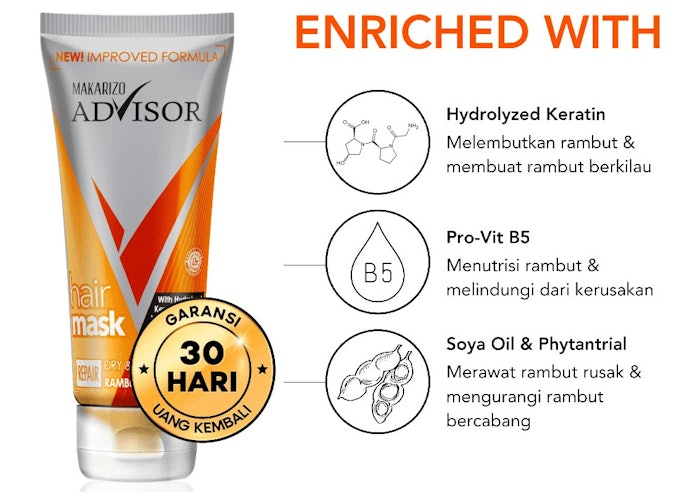 Rambut bercabang dan rusak akibat diwarnai atau smoothing? Gunakan masker rambut keratin dengan tambahan pelembap
