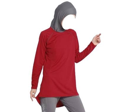 Pastikan bahannya cepat kering dan tidak menerawang, seperti Dry-Fit, polyester, dan lycra
