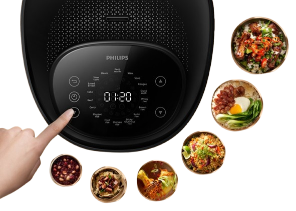 Cek juga jumlah dan jenis menu praset yang disediakan oleh magic com Philips