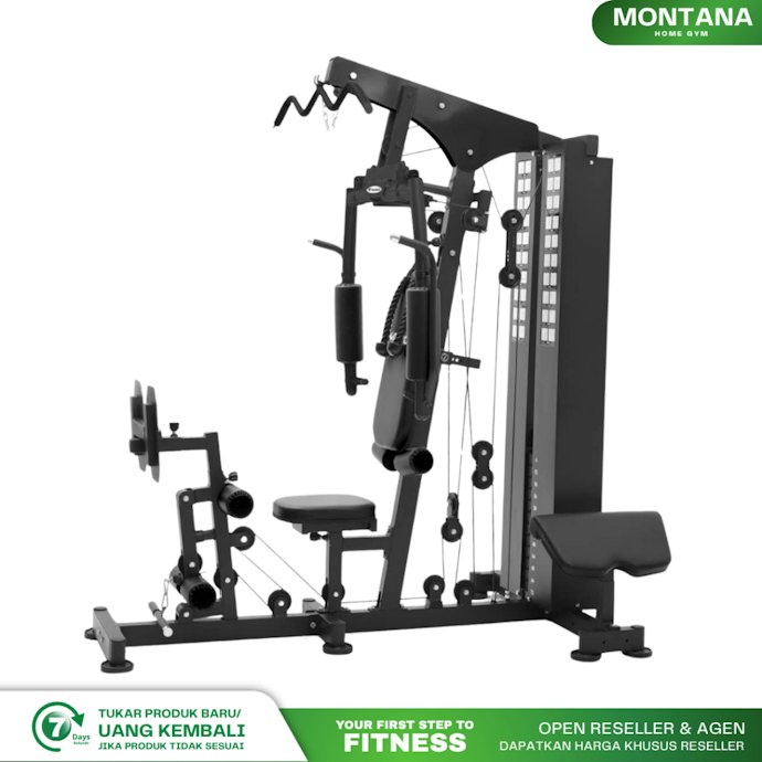 Jika ingin satu alat yang bisa melatih banyak kelompok otot sekaligus, pertimbangkan alat home gym multifungsi